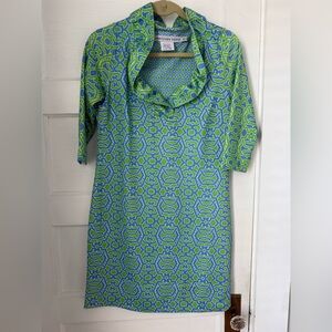 Gretchen Scott Designs Green and Blue Hexagon Dress